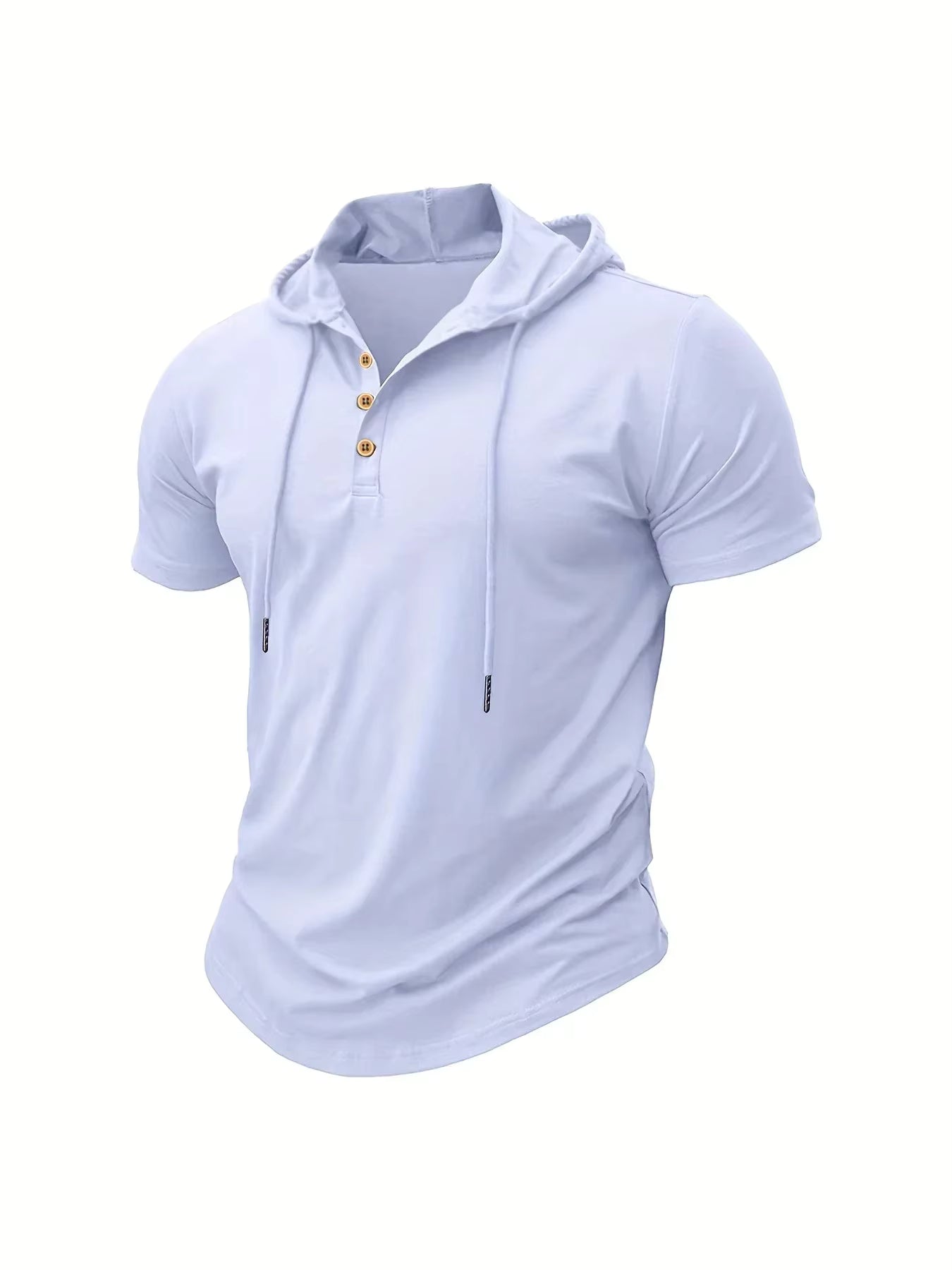 Men's T Shirt Summer Slim Fitness Hooded Short-Sleeved Tees Male Lightweight Hoodie Fitness Breathable Sports Tops by AliShop