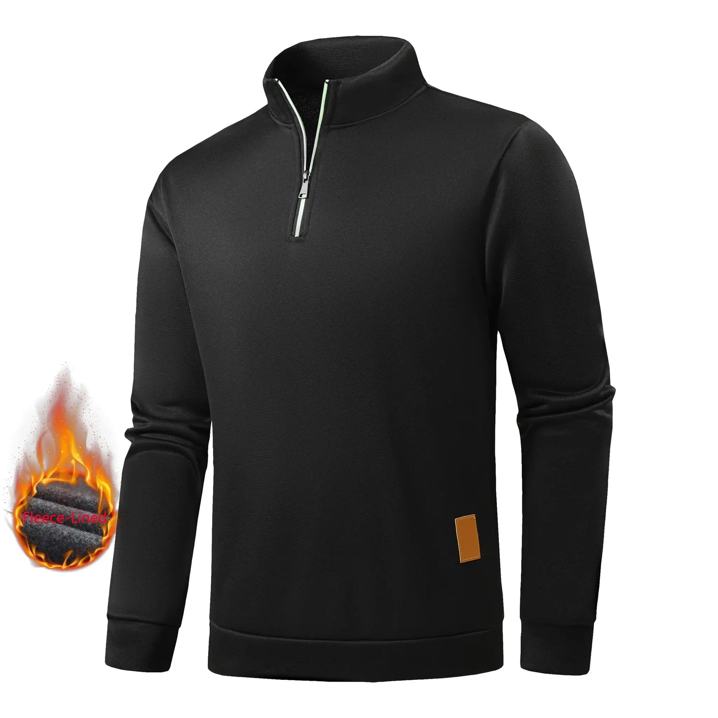 Autumn men's half-zip sweatshirts, long-sleeved solid color pullovers, turtlenecks, streetwear, winter warm jackets, sports coat by AliShop