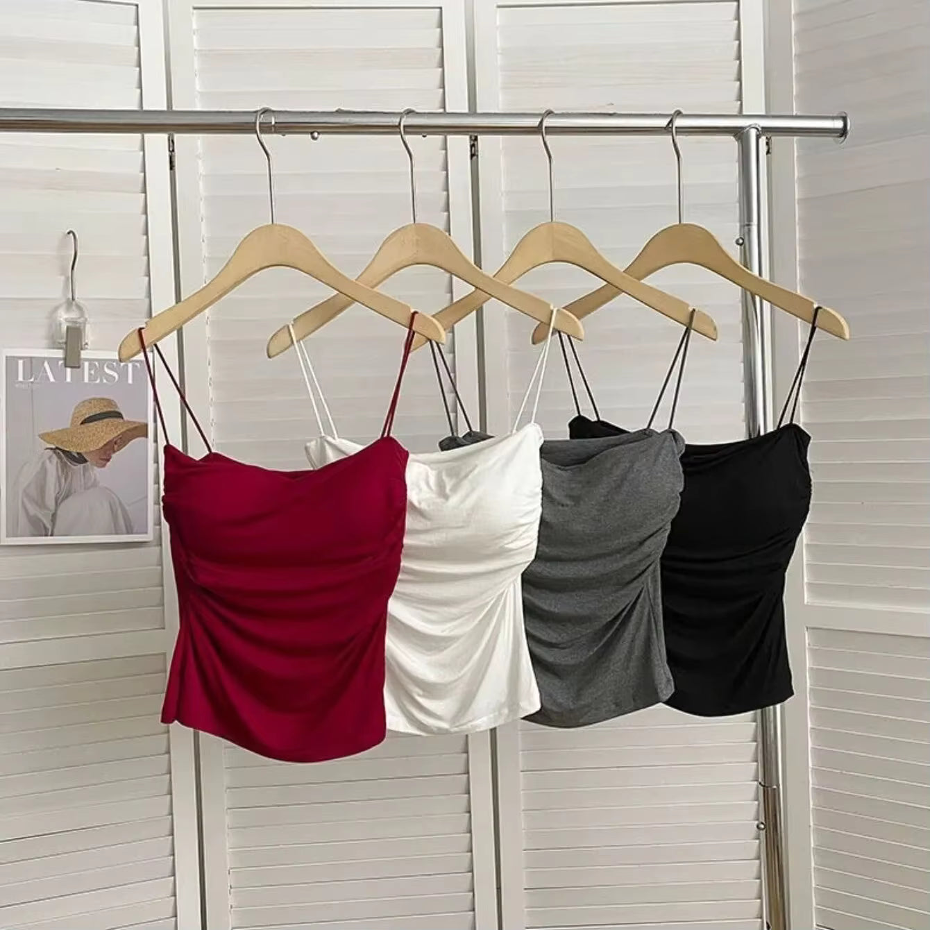 Women's Bra Stretch Women's Beach Everyday Casual Tank Top New Women's Halter Top Summer Korean Style Trend Fashion Built-In by AliShop