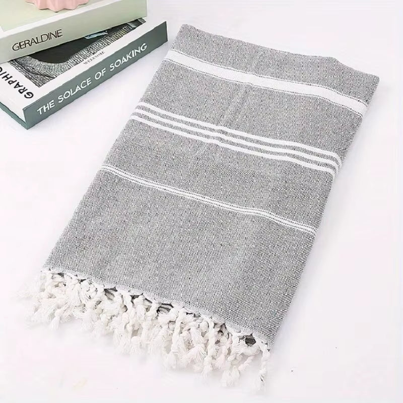 Thin 100X180cm Turkish Beach Towel Oversized Sand Free Tassel Quick Dry Swim Extra Large Light Travel for Adults Gifts Accessories by AliShop