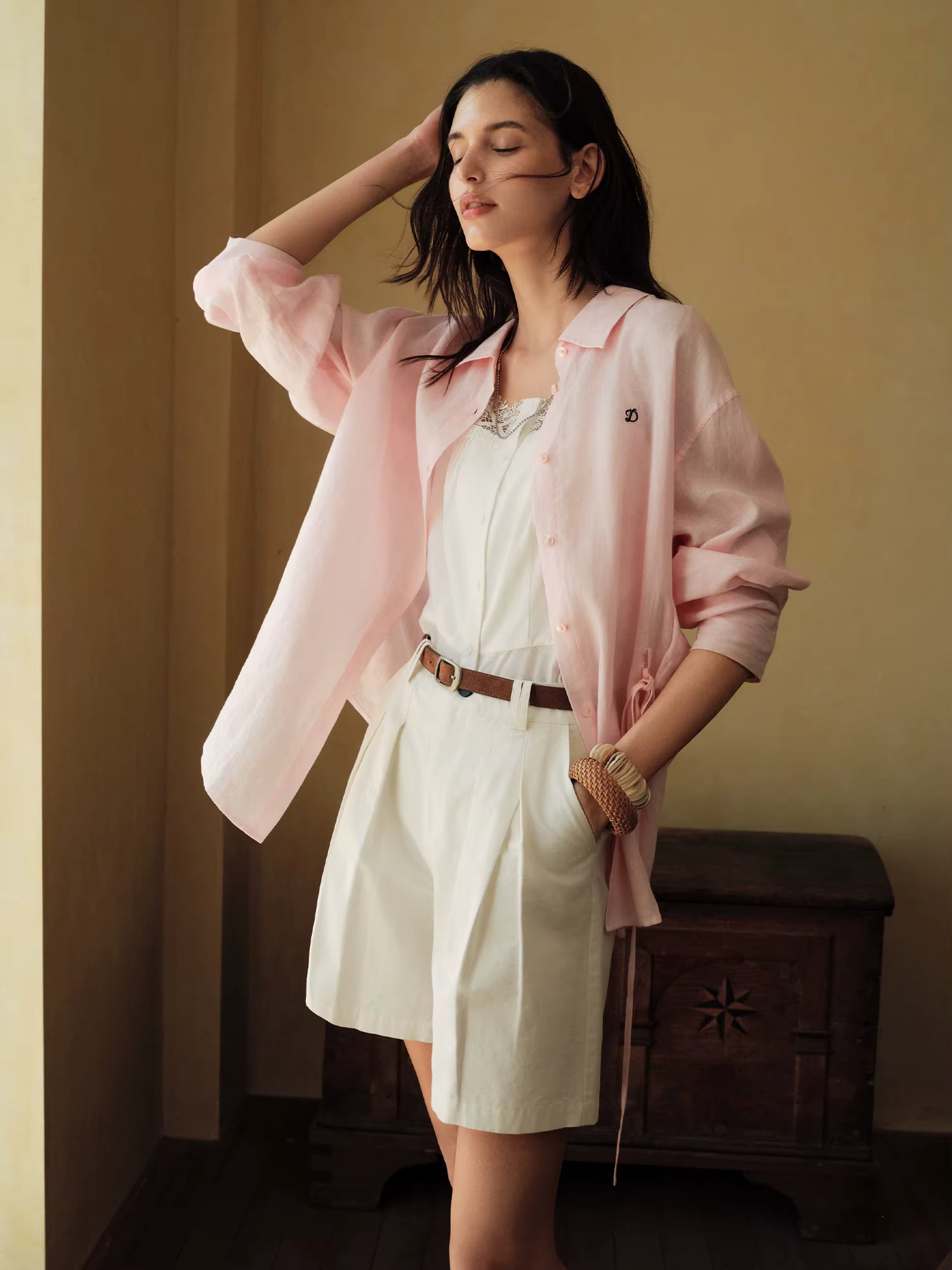DUSHU 【Breathable Series】 Drop-Shoulder Multi-Color Linen Shirt New Summer Arrival Ramie Top Long Sleeve Leisure Sun-protection by AliShop