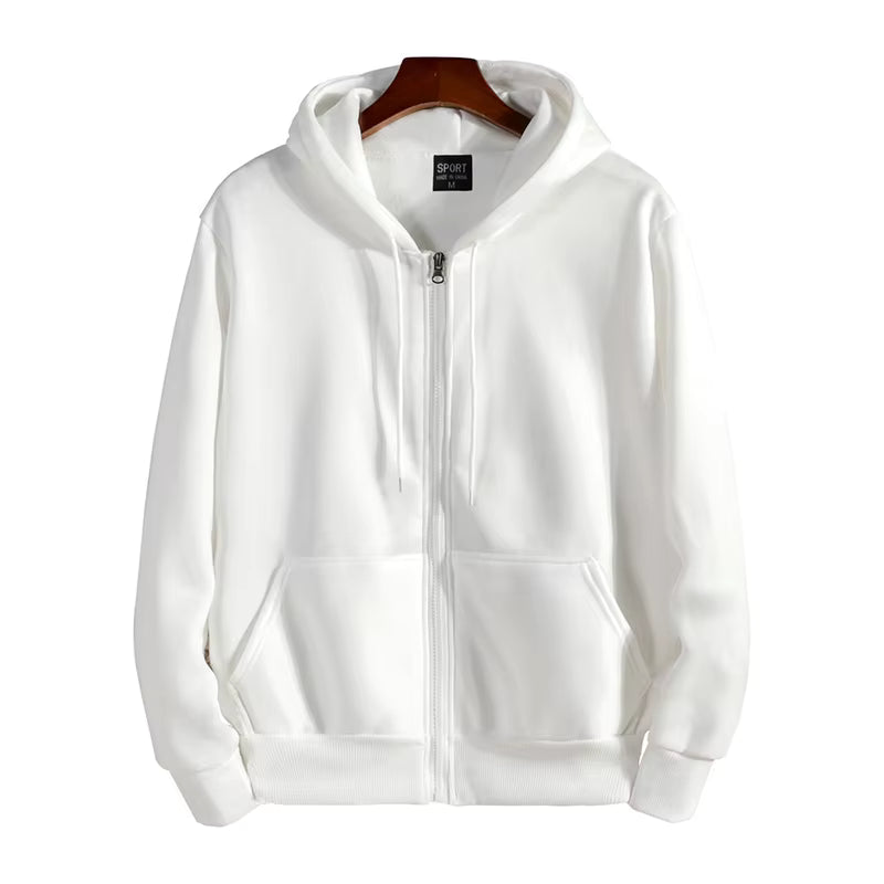 Zipper Hoodies Autumn Winter Men's New Long Sleeve Hooded Sweatshirt Fashion Casual Male Outfit Sportwear Loose Fit Clothes by AliShop