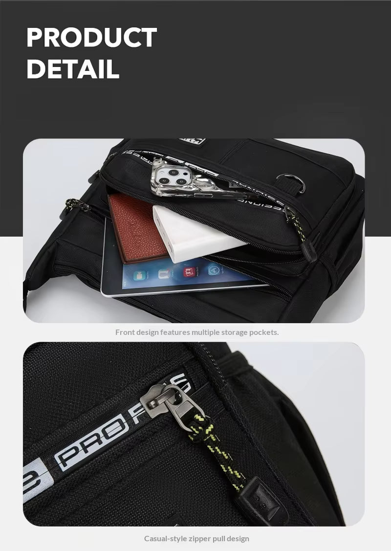 Design Oxford Shoulder Bag Large Capacity Men's Casual Multi-layer Pocket Fashion Single Shoulder Crossbody Luxury Messenger Bag by AliShop