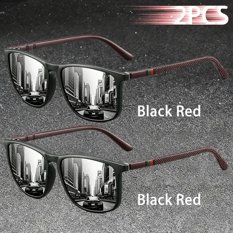 2PCS Classic Fashion Colorful stripes design Sunglasses Men Women Driving Fishing leisure Men Brand Designer Retro Sun Glasses by AliShop