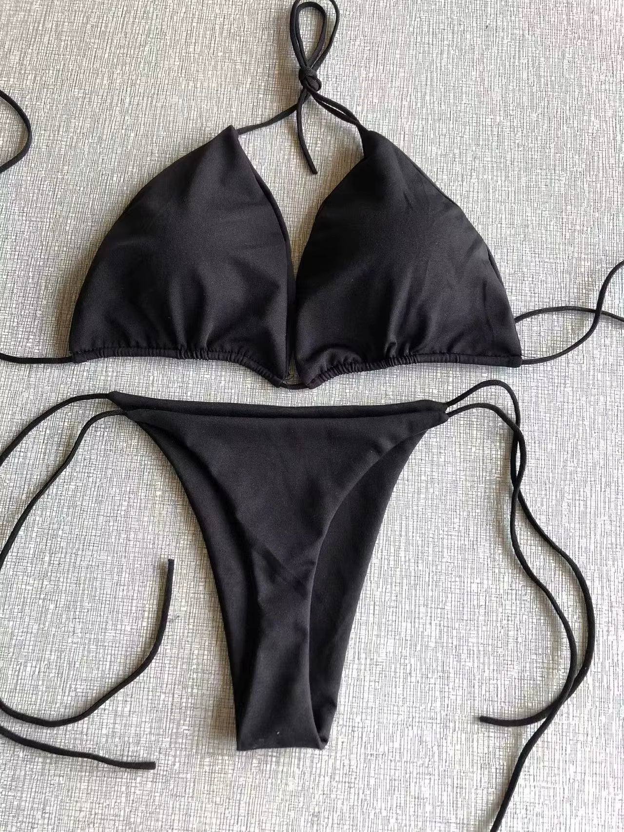 Women Triangle Bikini Set Halter Tie-Up Two Piece Swimsuit Thong Bottom Bathing Suit Beachwear by AliShop