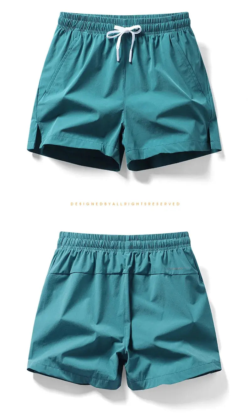 Men 2025 New Summer Beach New Models Solid Color Fashion Leisure Comfortable Elastic Waist Double Pockets Cool Sports Shorts by AliShop