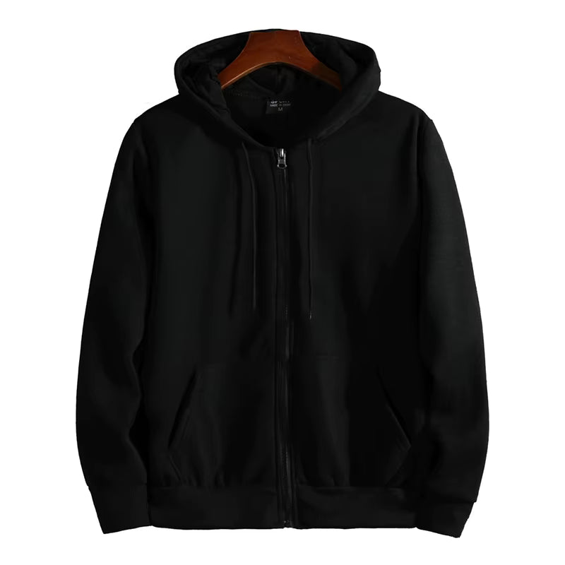 Zipper Hoodies Autumn Winter Men's New Long Sleeve Hooded Sweatshirt Fashion Casual Male Outfit Sportwear Loose Fit Clothes by AliShop