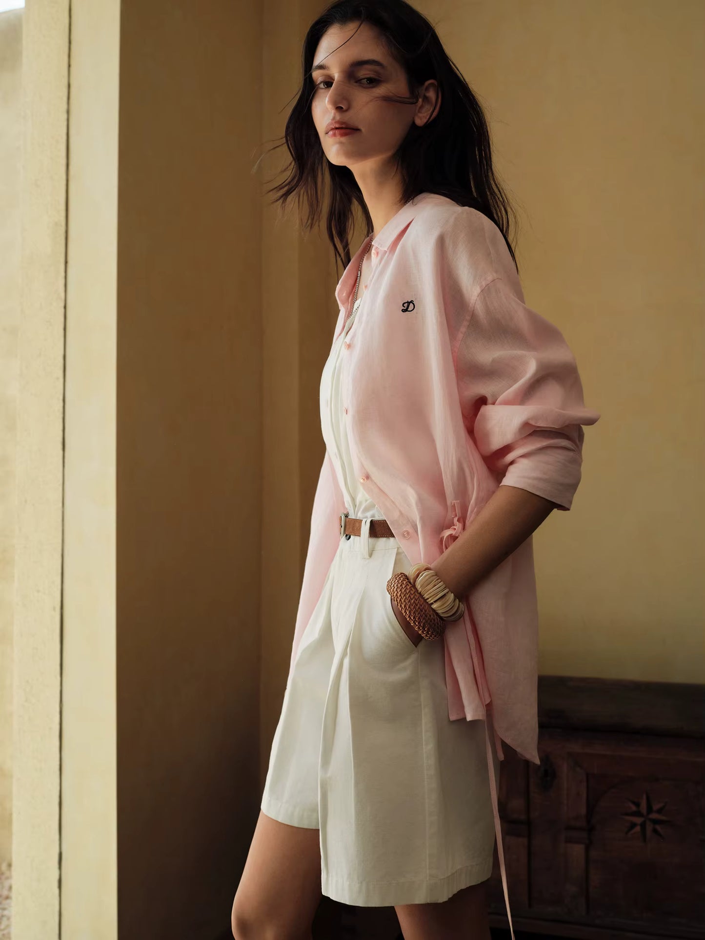 DUSHU 【Breathable Series】 Drop-Shoulder Multi-Color Linen Shirt New Summer Arrival Ramie Top Long Sleeve Leisure Sun-protection by AliShop