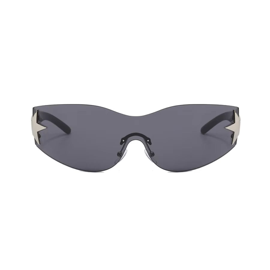 New Women's Rimless Star Decoration Integrated Y2K Hot Girl Style Hip Hop Fashion Sunglasses Beach Party Glasses Men by AliShop