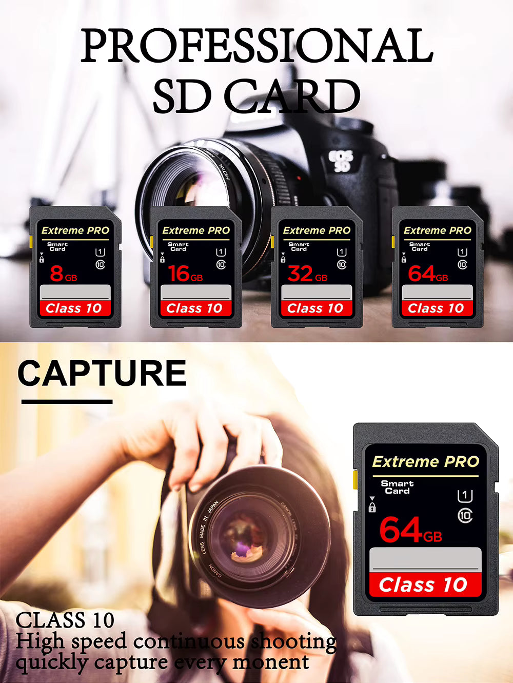 High speed Class 10 SD Card 8GB 16GB 32GB 64GB 128GB 256GB carte sd Memory Card SDA1HC SDA1XC Flash usb stick sdcards For Camera by AliShop