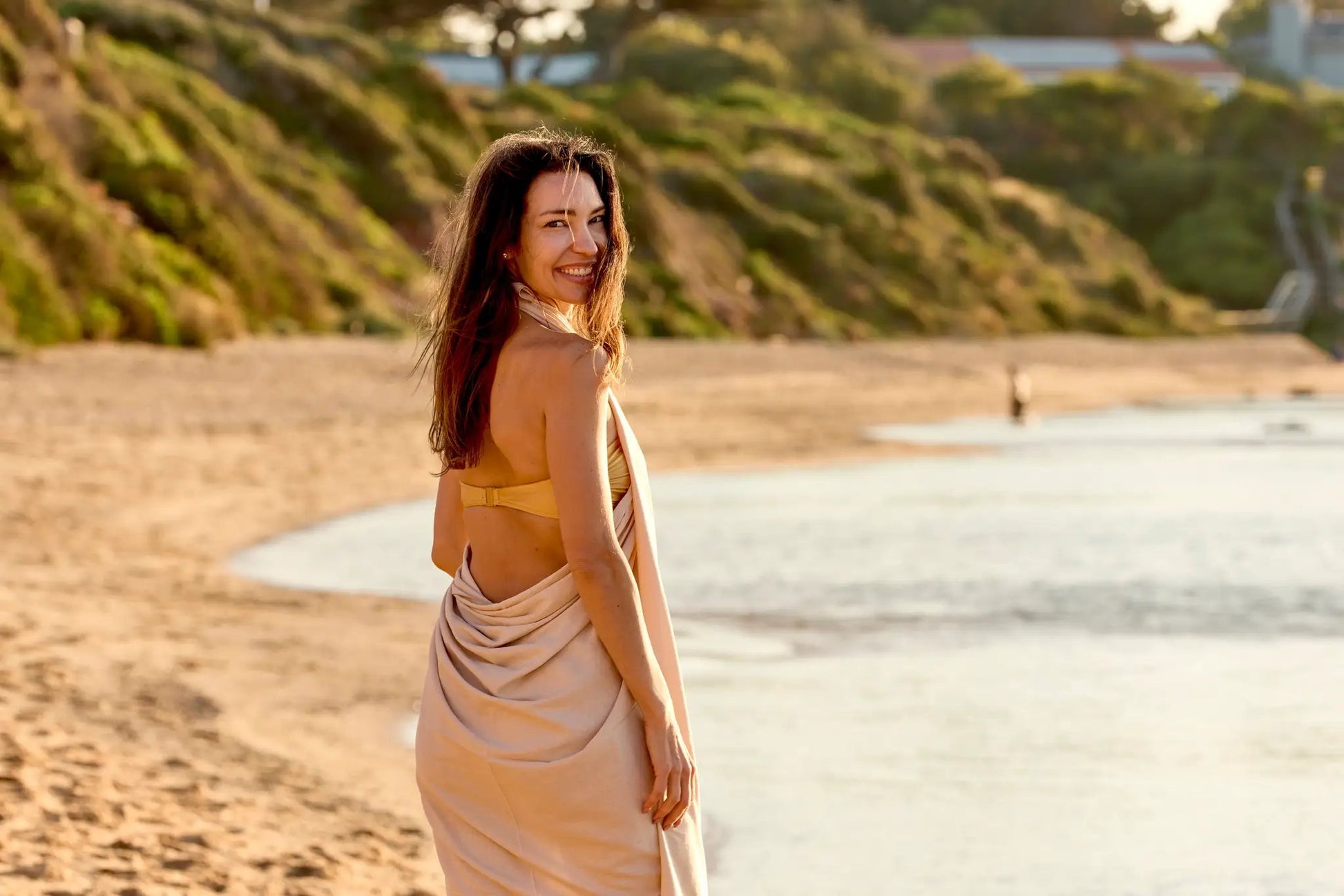 Ramie, Ivory Beach Sheet - Resort Wear Sarong Beach Cover-Up by White Beach
